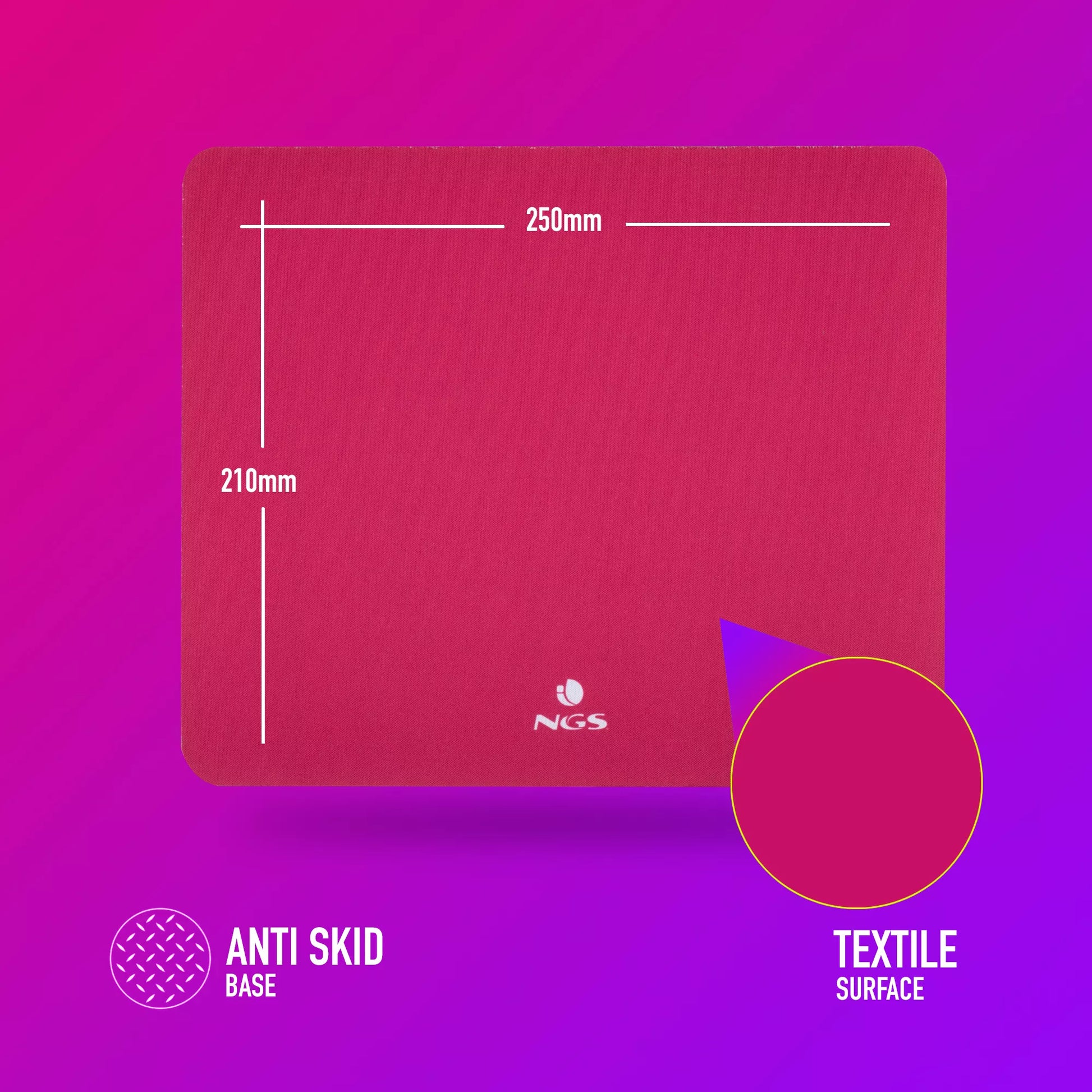 Mouse pad NGS Kilim Pink 250x210mm roz