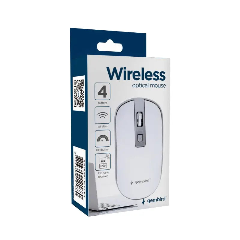 Mouse wireless 1600DPI USB GEMBIRD MUSW4B06WS