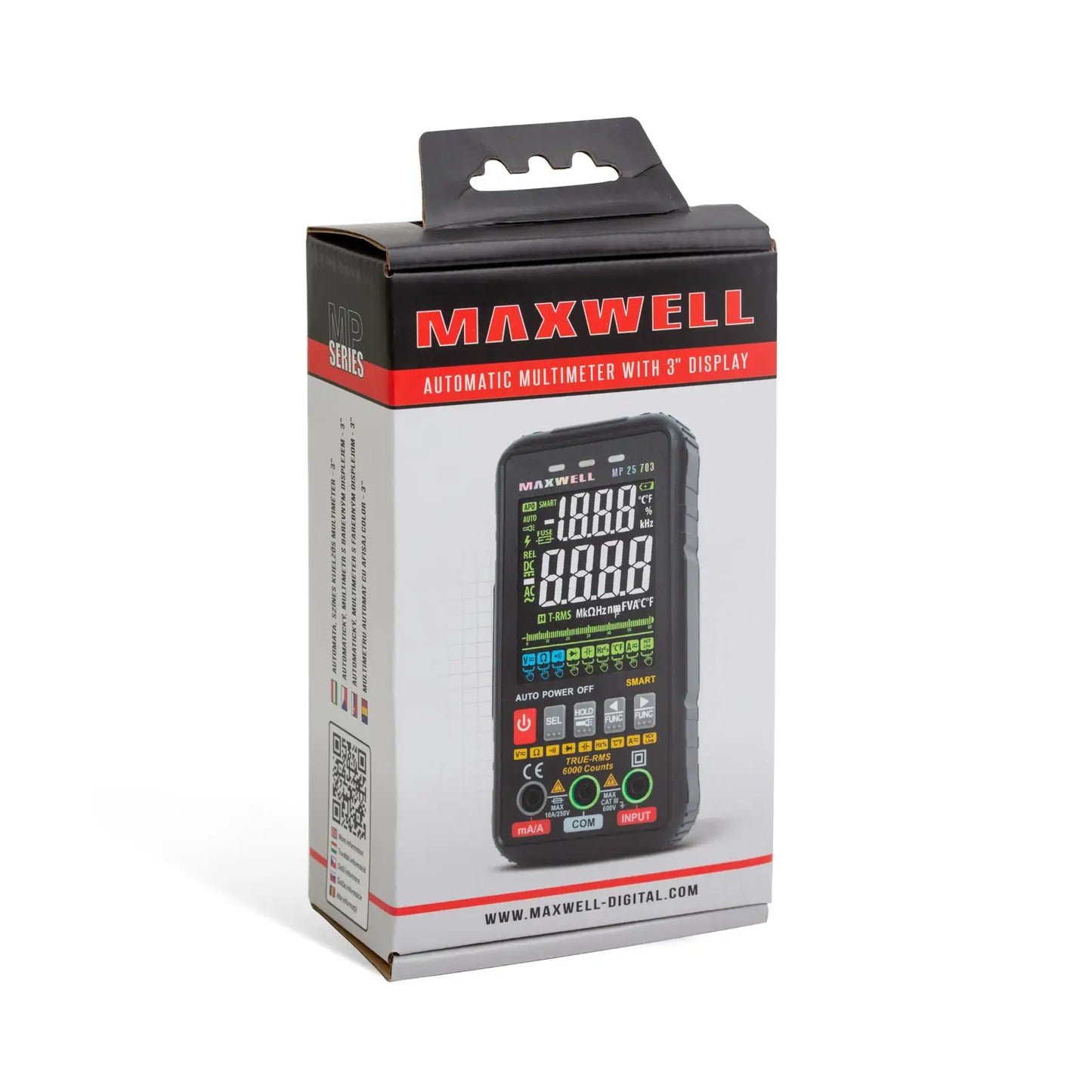 Multimetru automat MAXWELL 25703 cu afisaj color 3" 4x AAA