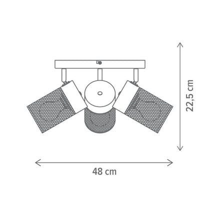 Spot Klausen OBSCUR PL3 negru 3 surse iluminat E27 living birou hol dining
