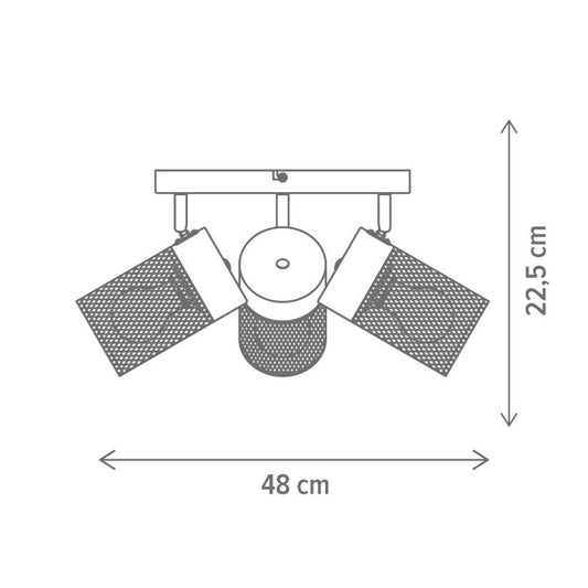 Spot Klausen OBSCUR PL3 negru 3 surse iluminat E27 living birou hol dining
