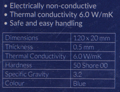 Pad termic Arctic 6W/mK grosime 0.5mm 120x20mm set 1buc