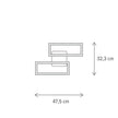 Schiță cu dimensiunile lustrei Klausen Pane PL2-G: 47,5 × 32,3 cm