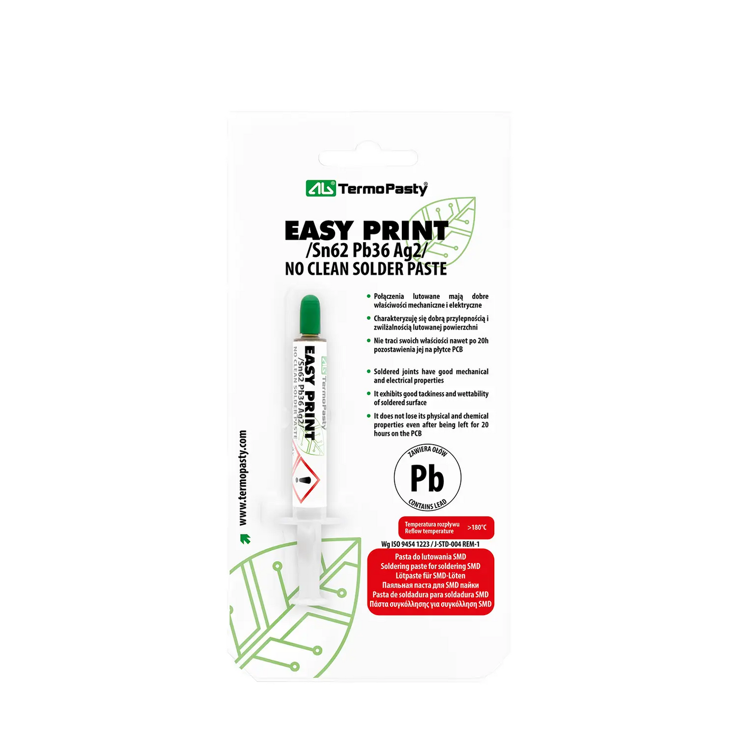 Pasta de lipit Easyprint /Sn62 Pb36 Ag2/ seringa 1.4ml TermoPasty AGT-023