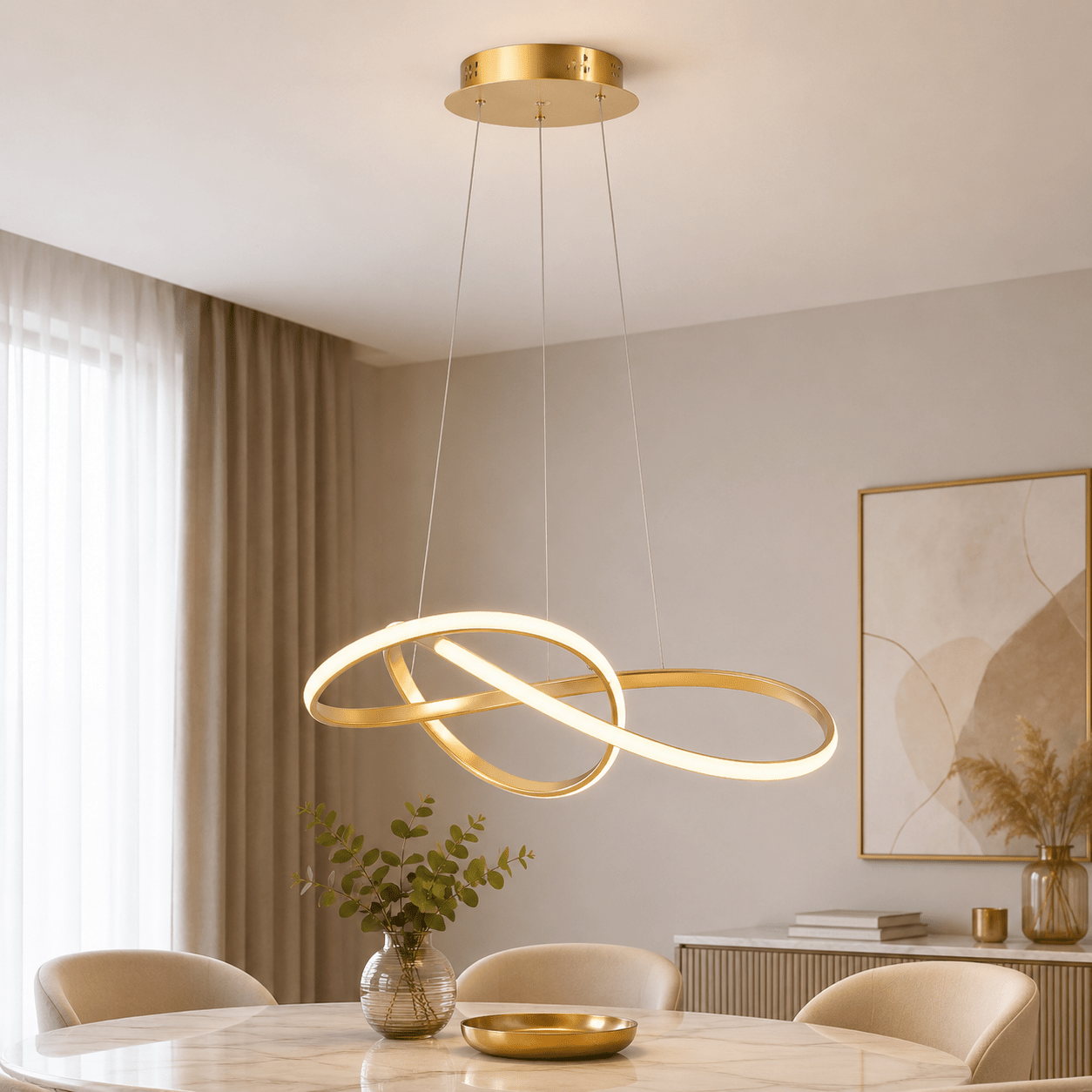 Pendul Libra 40W 60X150cm 3000-6500K, auriu, Erste - eVoltaSmart