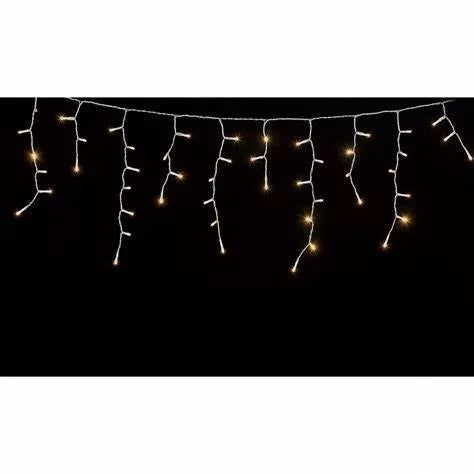 Perdea luminoasa tip turturi 100 LED-uri albe lumina calda cablu transparent WELL