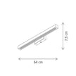 Aplica LED Klausen Pine AP1 KL141028 vedere frontala lemn natur negru 1450 lumeni alb cald hol dormitor living
