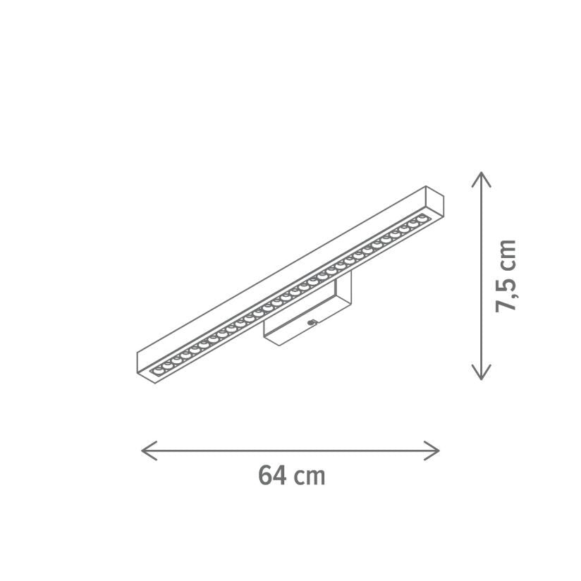 Aplica LED Klausen Pine AP1 KL141028 vedere frontala lemn natur negru 1450 lumeni alb cald hol dormitor living
