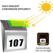 Placută număr casă solară cu iluminare LED, Garden Pleasure, 18x20cm, rezistentă la apă - eVoltaSmart