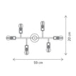 Plafonieră AGLET PL6, KL100030, 6xE27, auriu, alb - eVoltaSmart