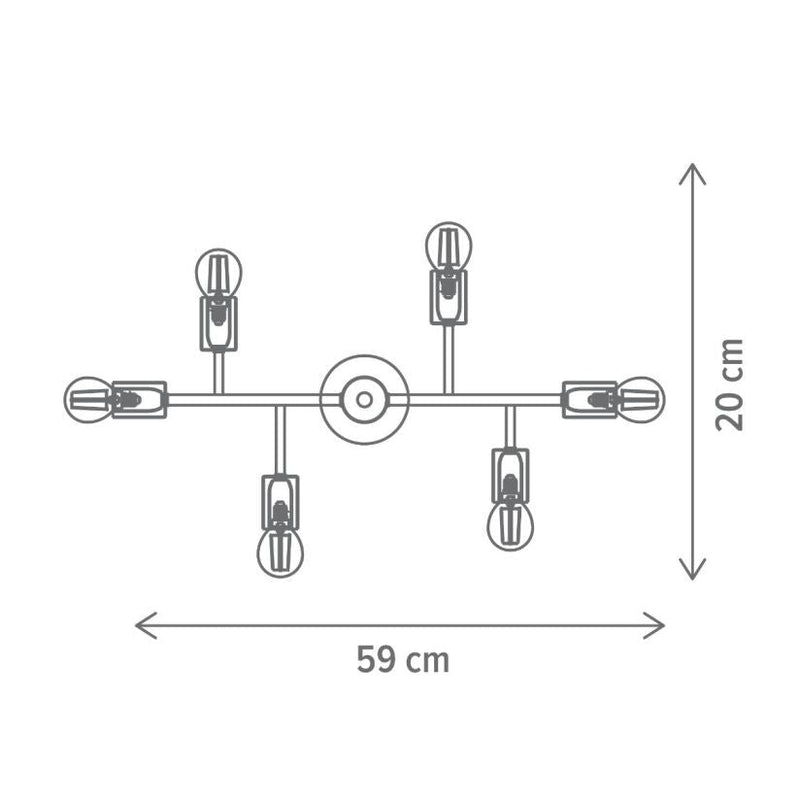 Plafonieră AGLET PL6, KL100030, 6xE27, auriu, alb - eVoltaSmart