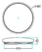Plafoniera LED 36W 2160lm 3in1 alb cald-neutru-rece 480x65mm V-TAC