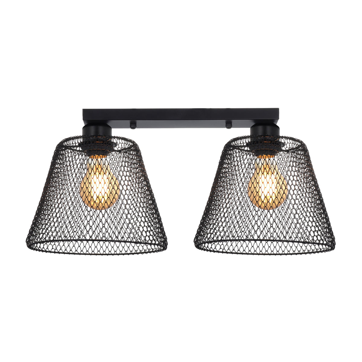 Plafonieră LOANA PL2 B, KL100096, 2xE27, negru - eVoltaSmart