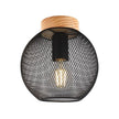 Plafonieră MATROZ PL1, KL100015, 1xE27, negru, natur - eVoltaSmart