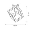 Plafonieră RHOMBUS PL1, KL101051, 1xE27, nuc - eVoltaSmart