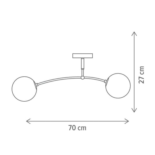Plafonieră SEFORA PL2 W, KL100063, 2xE27, alb - eVoltaSmart