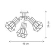Plafonieră SKULL PL3, KL163017, 3xE27, negru, maro - eVoltaSmart