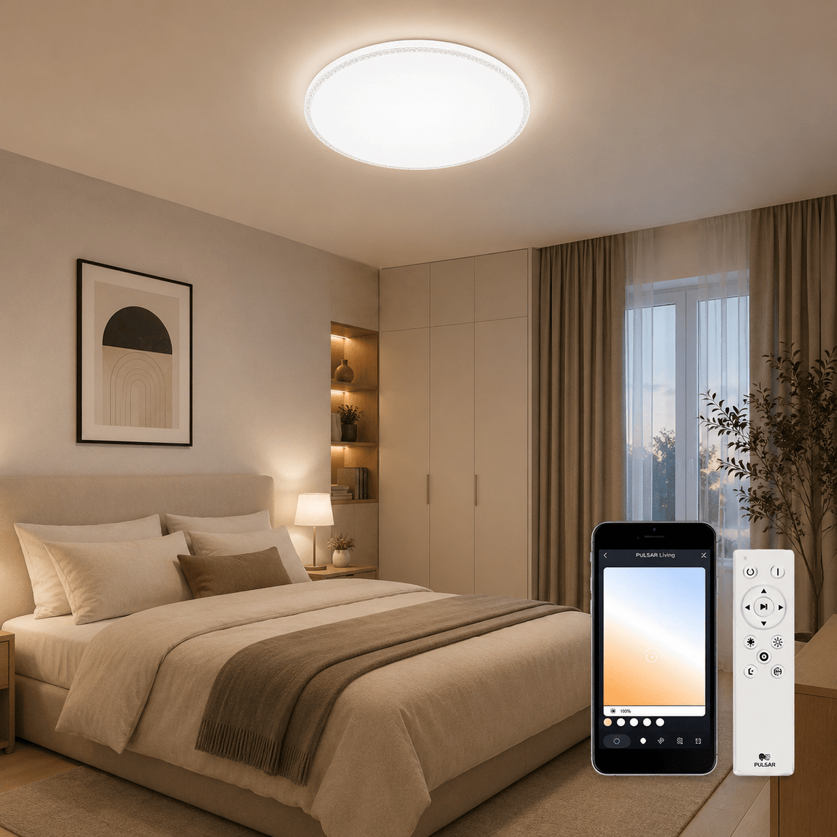 Plafoniera Smart Lord Ring 36W 3000K-6500K IP20, PULSAR - eVoltaSmart