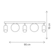 Plafoniera SPOTY PL5, KL165000, 3xGU10 + 2xE14, alamă, negru - eVoltaSmart