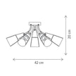 Plafonieră STORM PL5, KL100032, 5xE14, alb, negru, auriu - eVoltaSmart