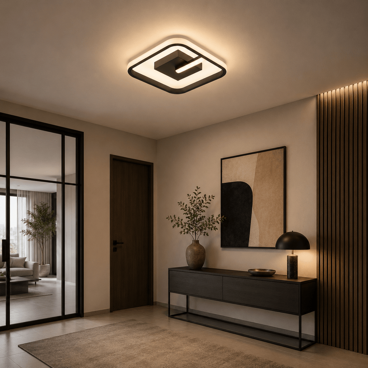 Plafoniera Veon LED 28W 3CCT 1960lm IP20, negru, Erste - eVoltaSmart