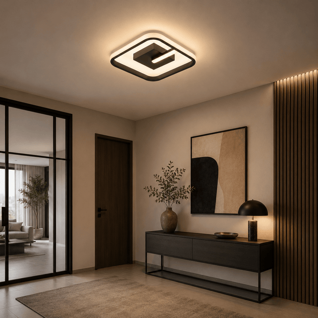 Plafoniera Veon LED 28W 3CCT 1960lm IP20, negru, Erste - eVoltaSmart
