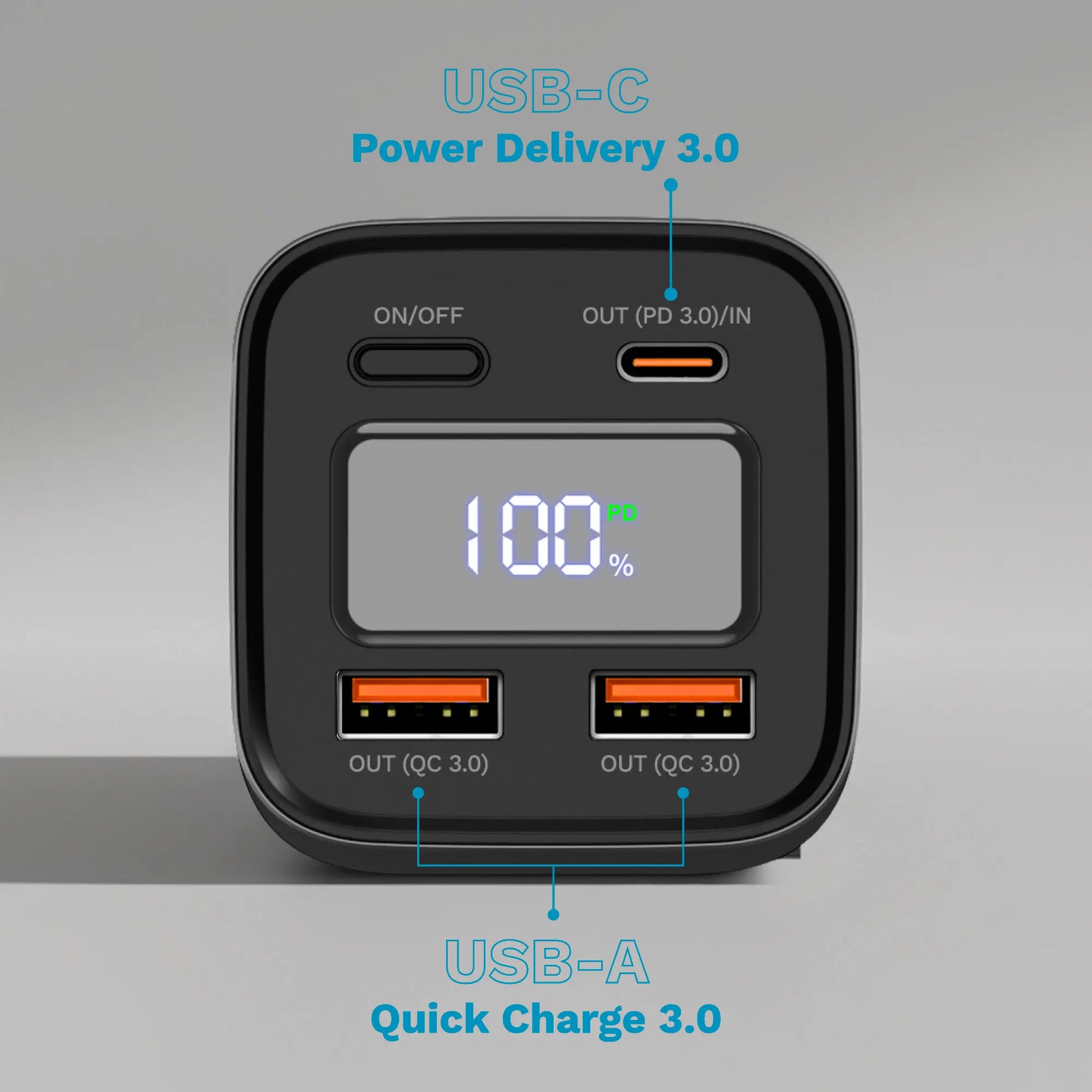 Power Bank 20000mAh 100W QC3.0 PD3.0 USB-C /USB-A Afisaj LCD Kruger&Matz KM0915