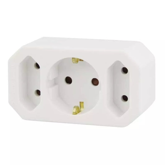 Priza Schuko la 1x schuko +2x Euro mama 2500W 250V 10A Emos