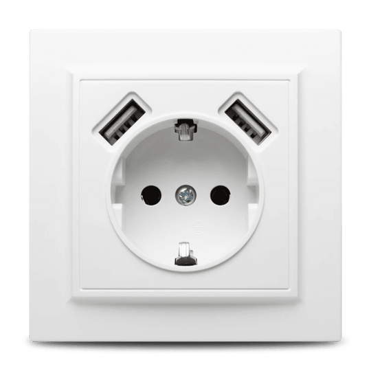 Priză USB 2.1A alb Racer - NOVELITE | 1301.200 - Evolta Smart