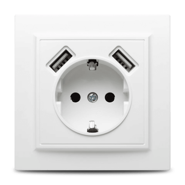 Priză USB 2.1A alb Racer - NOVELITE | 1301.200 - Evolta Smart