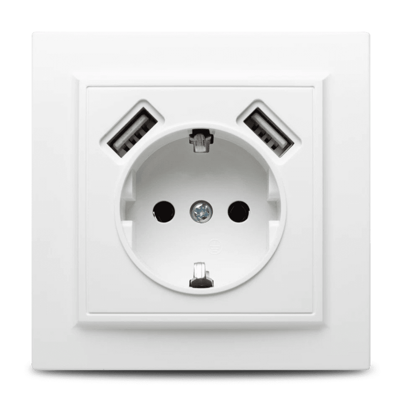 Priză USB 2.1A alb Racer - NOVELITE | 1301.200 - Evolta Smart