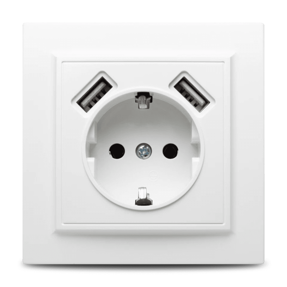 Priză USB 2.1A alb Racer - NOVELITE | 1301.200 - Evolta Smart