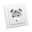Priză USB 2.1A alb Racer - NOVELITE | 1301.200 - Evolta Smart