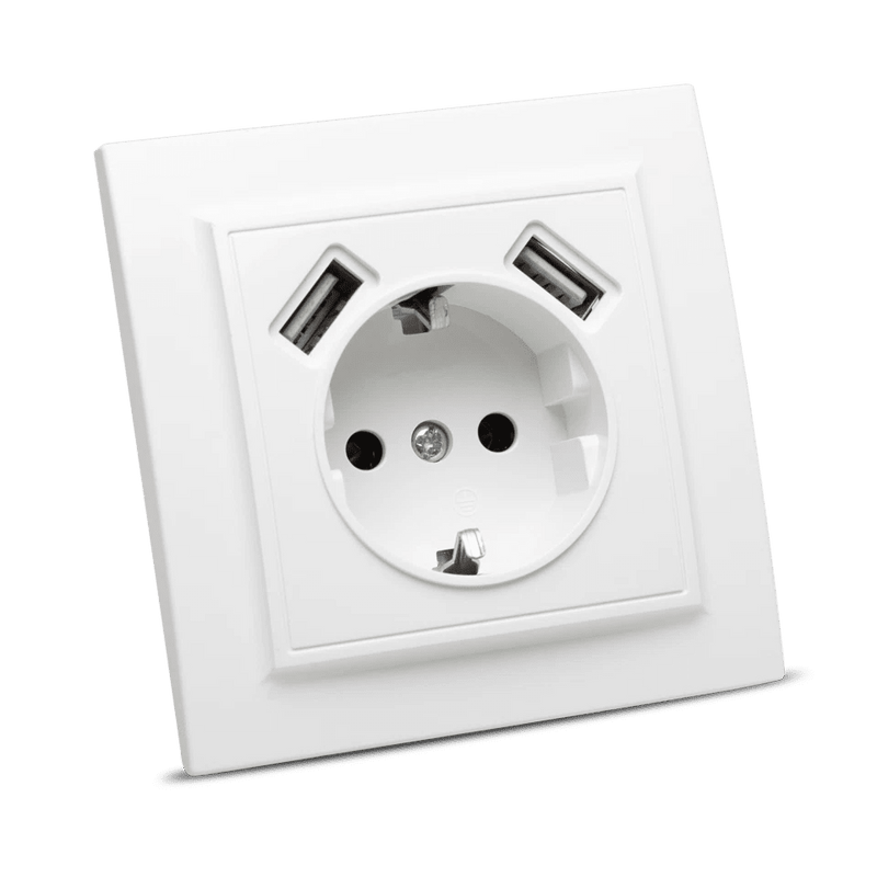 Priză USB 2.1A alb Racer - NOVELITE | 1301.200 - Evolta Smart