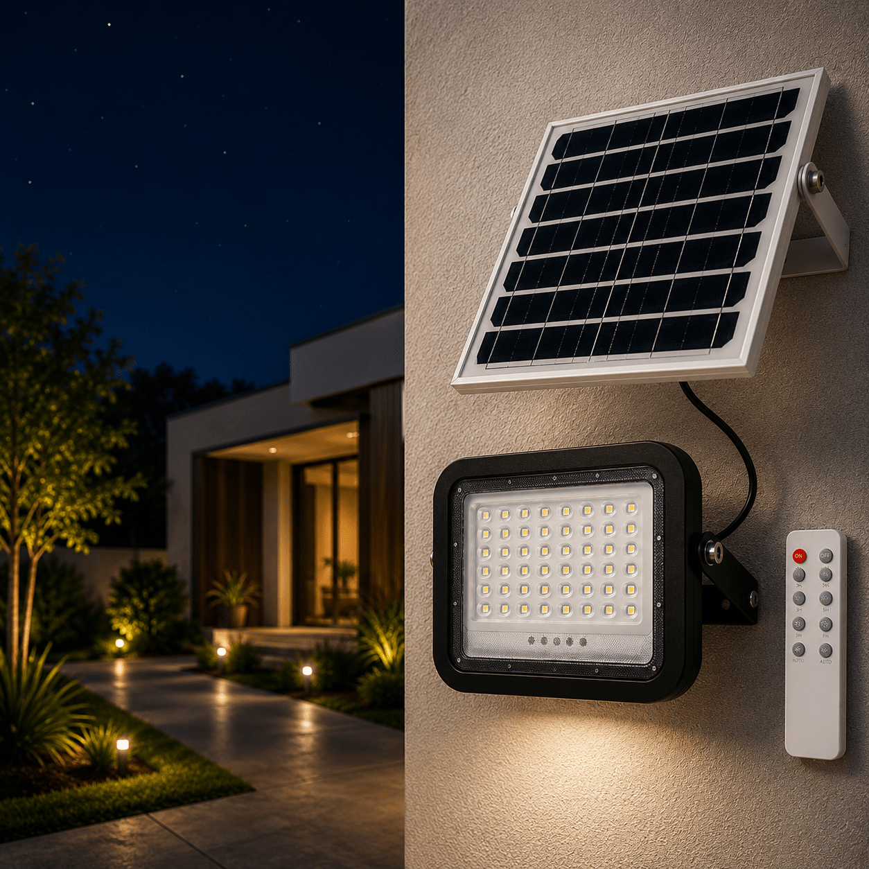 Proiector Solar LED Negru V2 50W 6500K IP65 - NOVELITE - eVoltaSmart