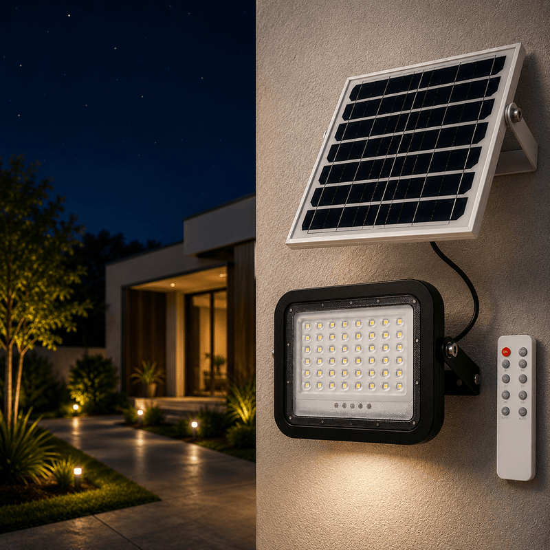 Proiector Solar LED Negru V2 50W 6500K IP65 - NOVELITE - eVoltaSmart