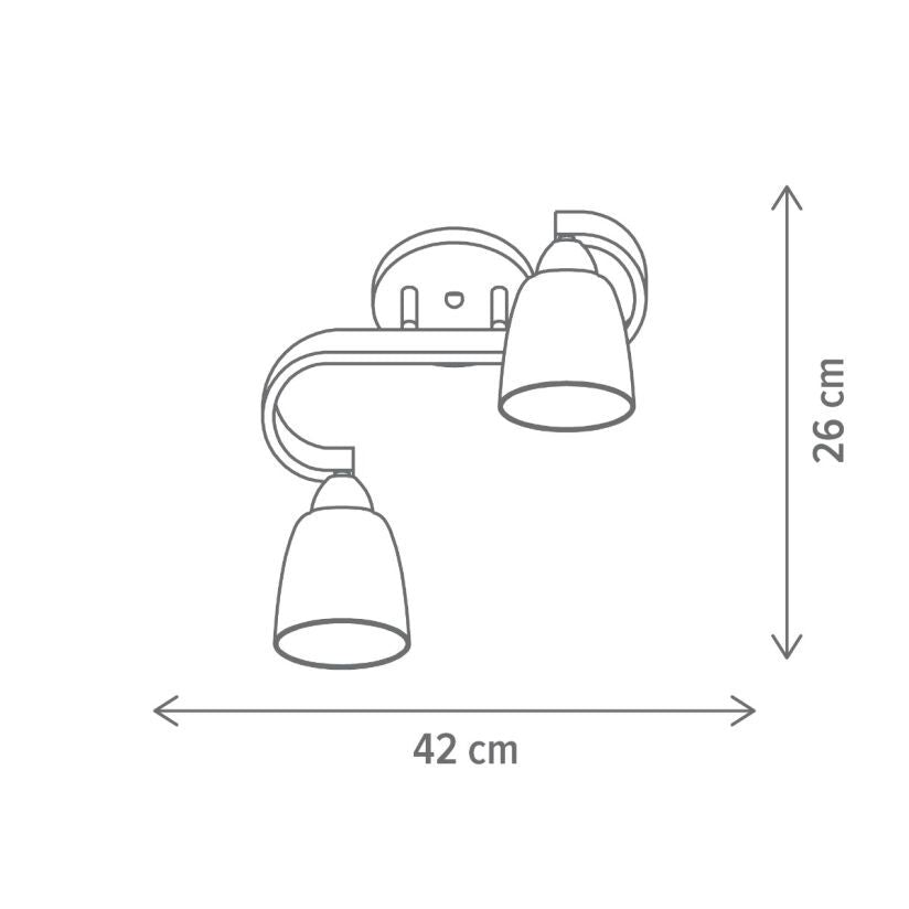 Candelabru Klausen PROTON PL2 alb mat negru 2 dulii E27 dormitor hol living ambient elegant
