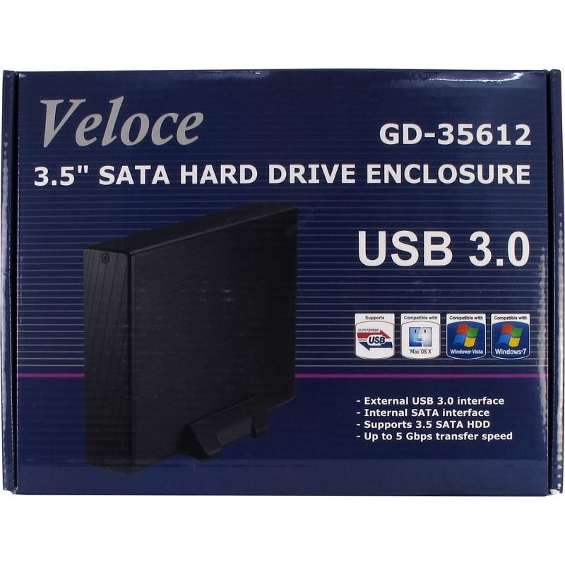 Rack HDD Inter-Tech Veloce GD-35612 3.5 inch USB 3.0 negru