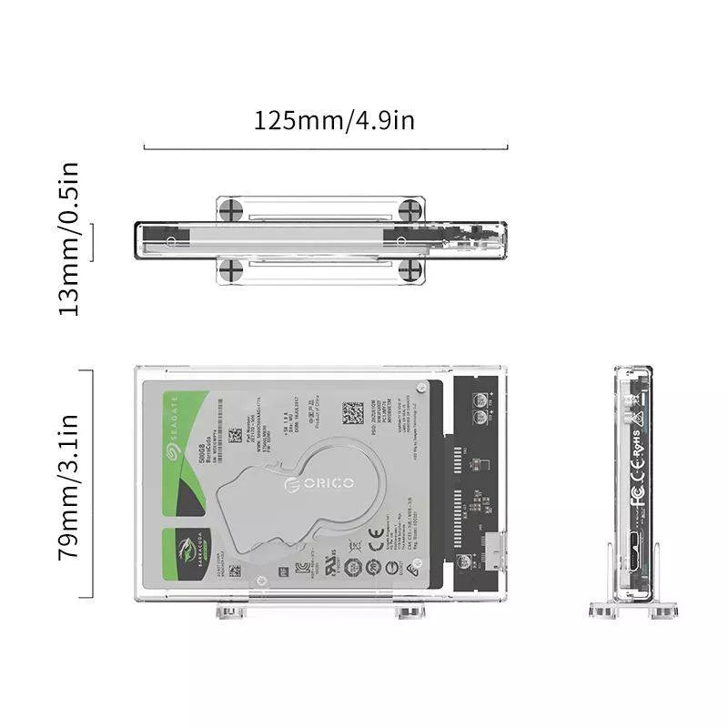 Rack HDD USB 3.0 2.5" transparent Orico 2159U3