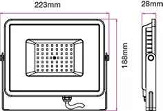 Reflector LED SMD 50W 4000lm 6500K IP65 alb cip SAMSUNG V-TAC