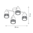 Lustra Klausen ROMANTIK PL4 detaliu sticla alba metal auriu lumina difuza stil classic chic
