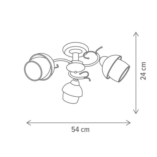 Candelabru Klausen ROSY PL3 alb auriu transparent 3 dulii E27 living dining dormitor floral chic
