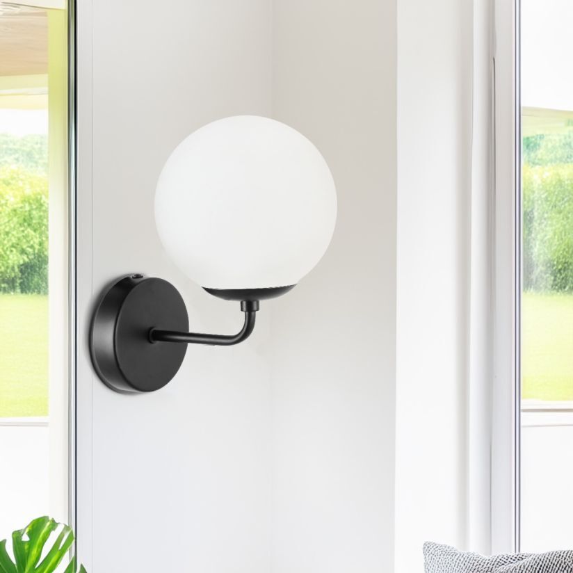 Aplică decorativă SEFORA AP1 B Klausen negru montată pe perete, iluminat ambient dormitor sau hol
