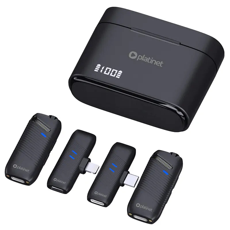 Set lavaliera microfon 2in1 wireless 2.4GHz 25m Plug & Play Android /iOS Platinet PLMM30