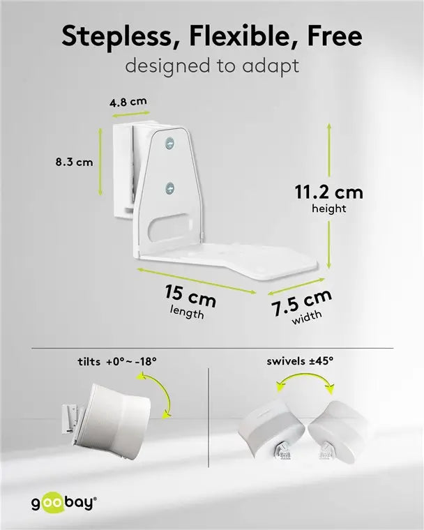 Set suport difuzor de perete Modern Sonos Era 300 Flex alb Goobay 71984