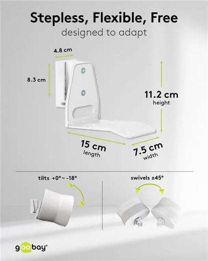 Set suport difuzor de perete Modern Sonos Era 300 Flex alb Goobay 71984