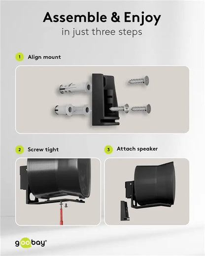 Set suport difuzor de perete Modern Sonos Era 300 Flex negru Goobay 71194