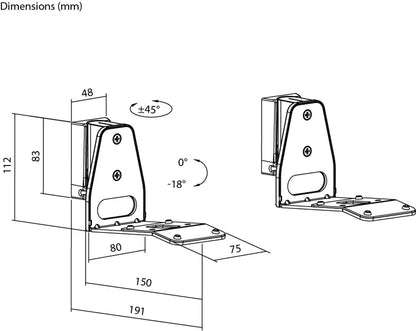 Set suport difuzor de perete Modern Sonos Era 300 Flex negru Goobay 71194