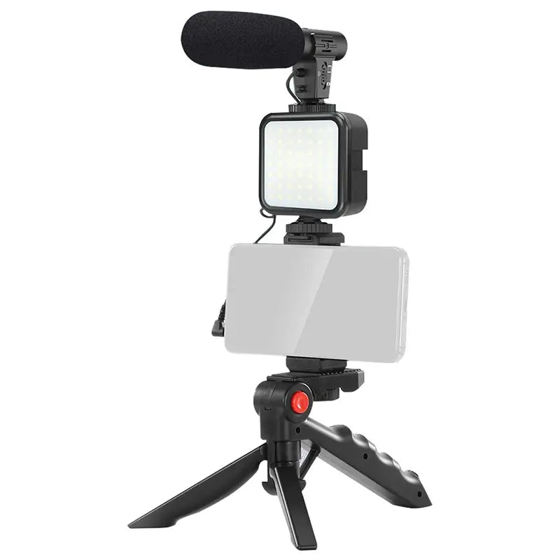 Set Vlogging 4 in 1 PLATINET PMVG4IN1 Microfon /Lumina video LED /Suport smartphone /Trepied