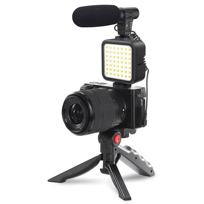 Set Vlogging 4 in 1 PLATINET PMVG4IN1 Microfon /Lumina video LED /Suport smartphone /Trepied